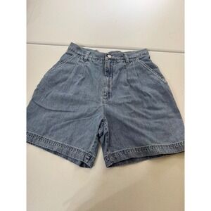 VTG Limited Light Wash Denim Pleated mom Shorts Womens Size 12 Y2K paperbag